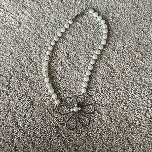 Elegant Pearl Flower Necklace handmade